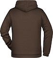 Mens sweatshirt with hoodie James Nicholson, brown, S