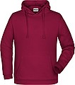 Mens sweatshirt with hoodie James Nicholson, burgundy, S
