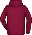 Mens sweatshirt with hoodie James Nicholson, burgundy, S