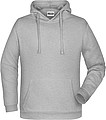 Mens sweatshirt with hoodie James Nicholson, dark grey melange, S