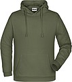 Mens sweatshirt with hoodie James Nicholson, dark khaki, S