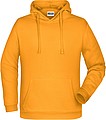 Mens sweatshirt with hoodie James Nicholson, dark yellow, XL