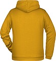 Mens sweatshirt with hoodie James Nicholson, dark yellow, XL