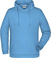 Mens sweatshirt with hoodie James Nicholson, light blue, S