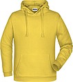 Mens sweatshirt with hoodie James Nicholson, light yellow, S