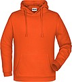 Mens sweatshirt with hoodie James Nicholson, orange, S