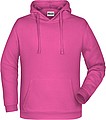 Mens sweatshirt with hoodie James Nicholson, pink, S