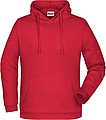 Mens sweatshirt with hoodie James Nicholson, red, L
