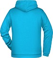 Mens sweatshirt with hoodie James Nicholson, turquise, S