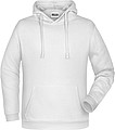 Mens sweatshirt with hoodie James Nicholson, white, S