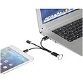 Metal 3-in-1 charging cable with keychain