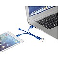 Metal 3-in-1 charging cable with keychain