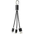 Metal 3-in-1 charging cable with keychain