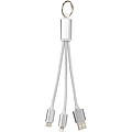 Metal 3-in-1 charging cable with keychain