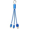 Metal 3-in-1 charging cable with keychain