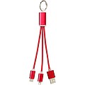 Metal 3-in-1 charging cable with keychain