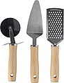 Metal and wooden kitchen tool set, brown