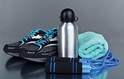Metal drinking bottle, grey