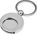 Metal key holder with shopping cart coin
