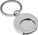 Metal key holder with shopping cart coin