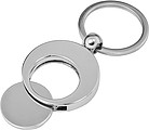 Metal key holder with shopping cart coin