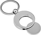 Metal key holder with shopping cart coin