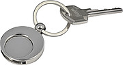 Metal key holder with shopping cart coin
