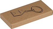 Metal key ring in house shape, grey