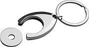 Metal key ring with shopping chip, grey