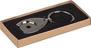 Metal key ring with shopping chip, grey