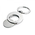 Metal key ring with token, shiny silver