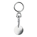 Metal keyring trolley euro token. With imitation enamel coating on the front side. Size O23,2x2,1 mm