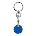 Metal keyring trolley euro token. With imitation enamel coating on the front side. Size O23,2x2,1 mm
