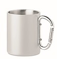 Metal mug and carabiner handle