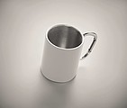 Metal mug and carabiner handle