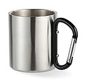 Metal mug w carabiner handle, black