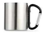 Metal mug w carabiner handle, black