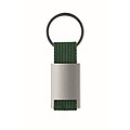 Metal rectangular key ring, dark green