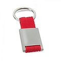 Metal rectangular key ring, red