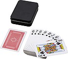 Metal tin with playing cards