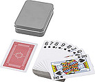 Metal tin with playing cards
