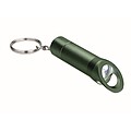 Metal torch key ring, dark green