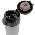 Metallic easy lock vacuum mug, grey
