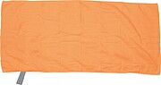 Microfibre towel with elastic band, orange