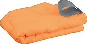 Microfibre towel with elastic band, orange