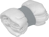 Microfibre towel with elastic band, white