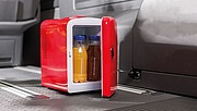 Mini cooler / warmer box, 12V cigarette lighter and 230V main connection,colour red