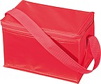 Mini nylon cooler bag for 6 cans, red