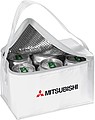 Mini nylon cooler bag for 6 cans, white