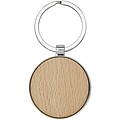 Moreno beech wood round keychain